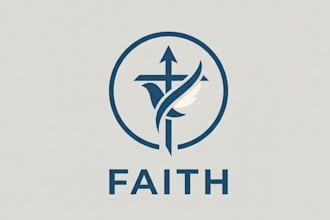 draw faith modern health logo design for you
