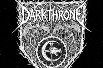 sketch an old school black metal logo