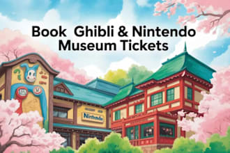 book ghibli museum ticket shibuya, nintendo, pokémon café reservations park