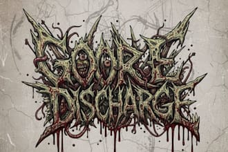 draw a custom  goregrind metal logo