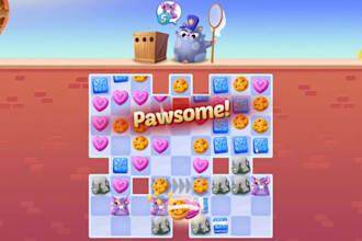 develop fun match 3 puzzle games in unity for mobile android, IOS and PC