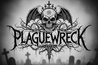 draw a filthy blackened thrash logo