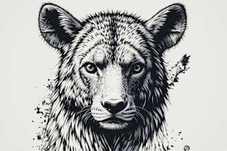 make a linocut tshirt design for brand