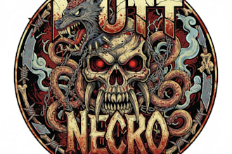 design a chaotic horrorcore style logo