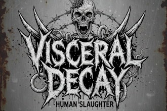 design a brutal gore metal logo