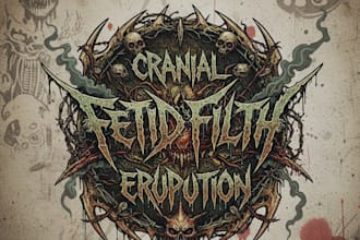 make a grindcore inspired death metal logo