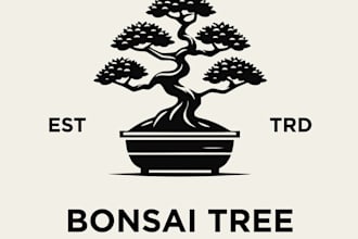 design high quality bonsai tree logo for your company