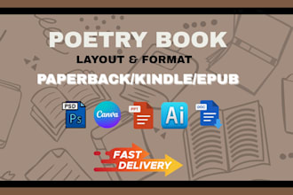 design and format poetry book poetry book cover, poetry illustration, amazon kd