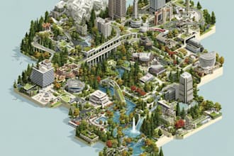 design high quality vector or isometric map illustrations