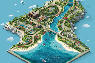 make amazing vector or isometric map illustration