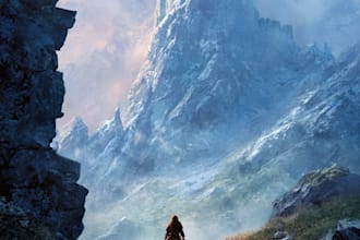 illustrate fantasy book cover, children book cover design