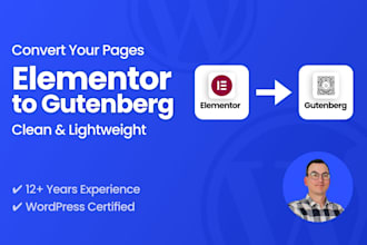 convert your elementor pages to gutenberg for faster performance