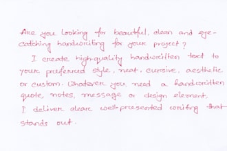 write for you anything you want in handwritten format