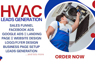 hvac leads roofing lead generation air duct website cleaning landing page logo