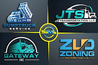 design a creative transport logistics trucking cargo and moving business logo