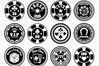 design elegant poker logo and poker chip for your business