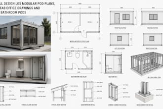 design lgs modular pod plans, prefab office drawings and cfs bathroom pods