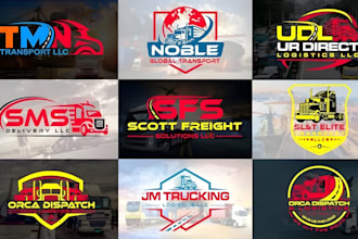 do trucking transport logistics car wash auto delivery and towing truck logo