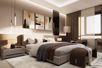 create photorealistic 3d interior rendering bedroom decor renovation yard design