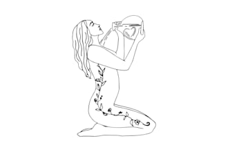 do minimalist custom vector art feminine illustration hand drawn line art