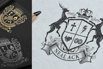 design vintage luxury heraldic, coat of arms logo