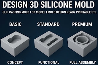 design 3d silicone mold, slip casting mold, printable stl