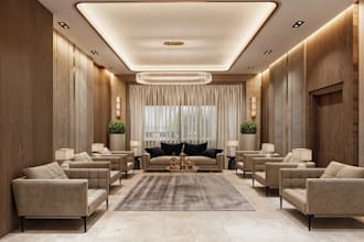 design render modern photorealistic 3d living room building cad 2d 3d floor plan