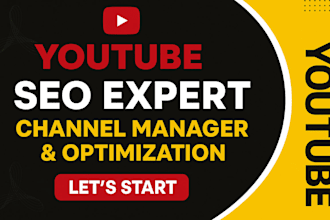 be your youtube SEO expert and channel manager