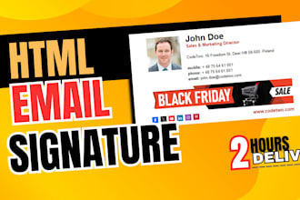 clickable HTML email signature for gmail outlook and apple mail