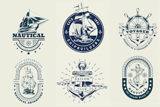 do modern minimalist logo for marine, ships, boats yacht  for your business