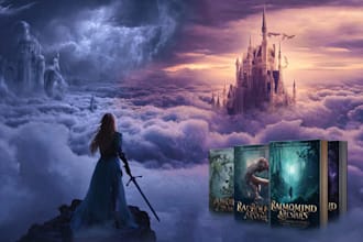 design stunning fantasy book cover art book design, e book cover design