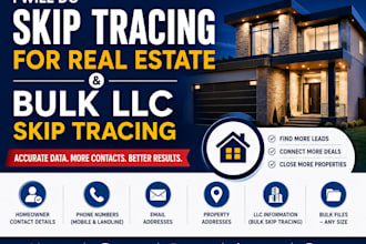 do UK USA  skip tracing for real estate and bulk llc skip tracing
