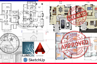 draw adu house plans, 2d floor plans, site plan, hvac, plot plan for city permit