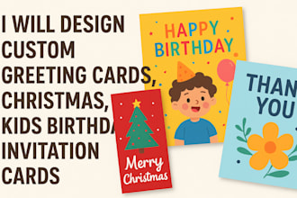 design custom greeting cards, christmas, kids birthday invitation cards