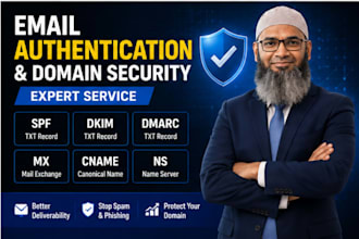 setup or fix dns records like ns, spf, dkim, dmarc, cname, mx etc