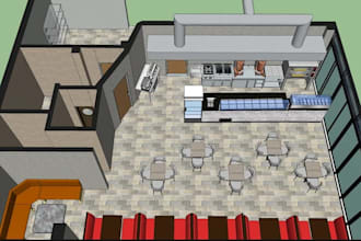 redesign coffee shop interior, 3d restaurant interior render, cafe layout desig