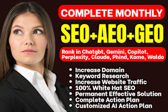 do local monthly onpage ai seo optimization geo aeo to rank website on google