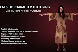 texture your 3d character with realistic skin and clothing