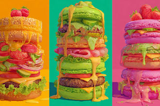 make personalized food pop art for merch, posters and branding