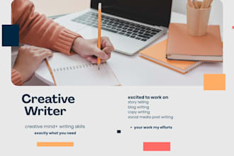 do creative writing, web content, copy writing