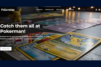 create custom pokemon website tcg store game card website pokemon shopify store