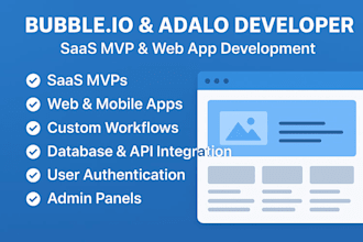 build saas mvps and web apps as a bubble io and adalo expert