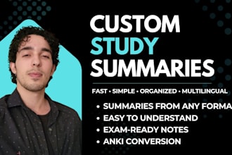 create clear and concise study summaries from any material