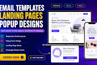 design email marketing templates, landing pages and popup designs