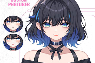 draw a cute chibi pngtuber or giftuber chibi pixel art for your streaming