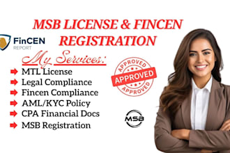 register msb, mtl, fintrac, fca or emi license with full compliance