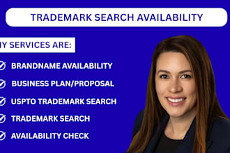 perform uspto trademark search, availability check and filing support