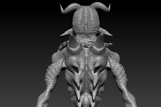 l design 3d creature model 3d scary monster for game creature miniature alien