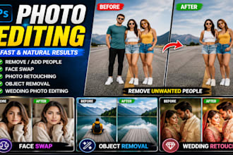 professionally remove add replace person and do realistic face swap