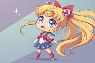 do 2d anime illustration character for you